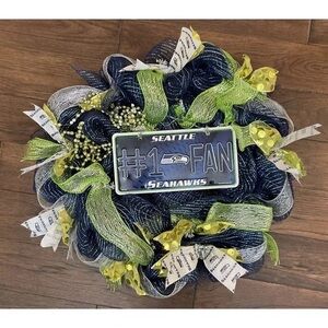 NFL Seattle Seahawks Blue and Green Holiday Wreath